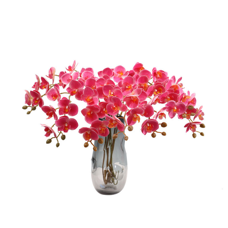 Stunning 8-Head Artificial Orchid Bouquet for Wedding, Home, and Living Room Décor - Lifelike Faux Floral Arrangement in Elegant Pot