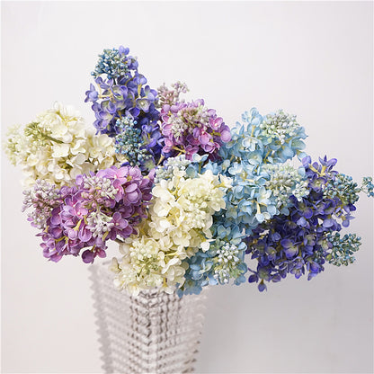 Lavender Lilac Hand-feel Moisturizing Faux Flowers for Home and Dining Table Decorations - French-Inspired Purple and Blue Wedding Floral Arrangements