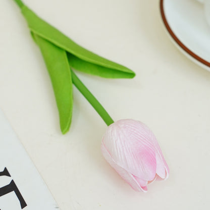 Stunning Miniature PU Tulip Flower - Nordic Style Faux Silk Blooms - Realistic Artificial Tulips for Home Décor