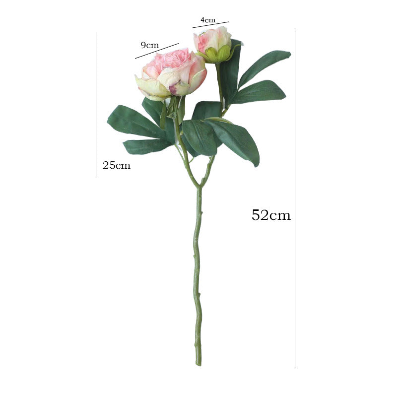 Realistic Peony and  Peony Dual-Head Faux Flowers – Perfect for European-Style Home Décor, Hotel Decorations, and Wedding Props