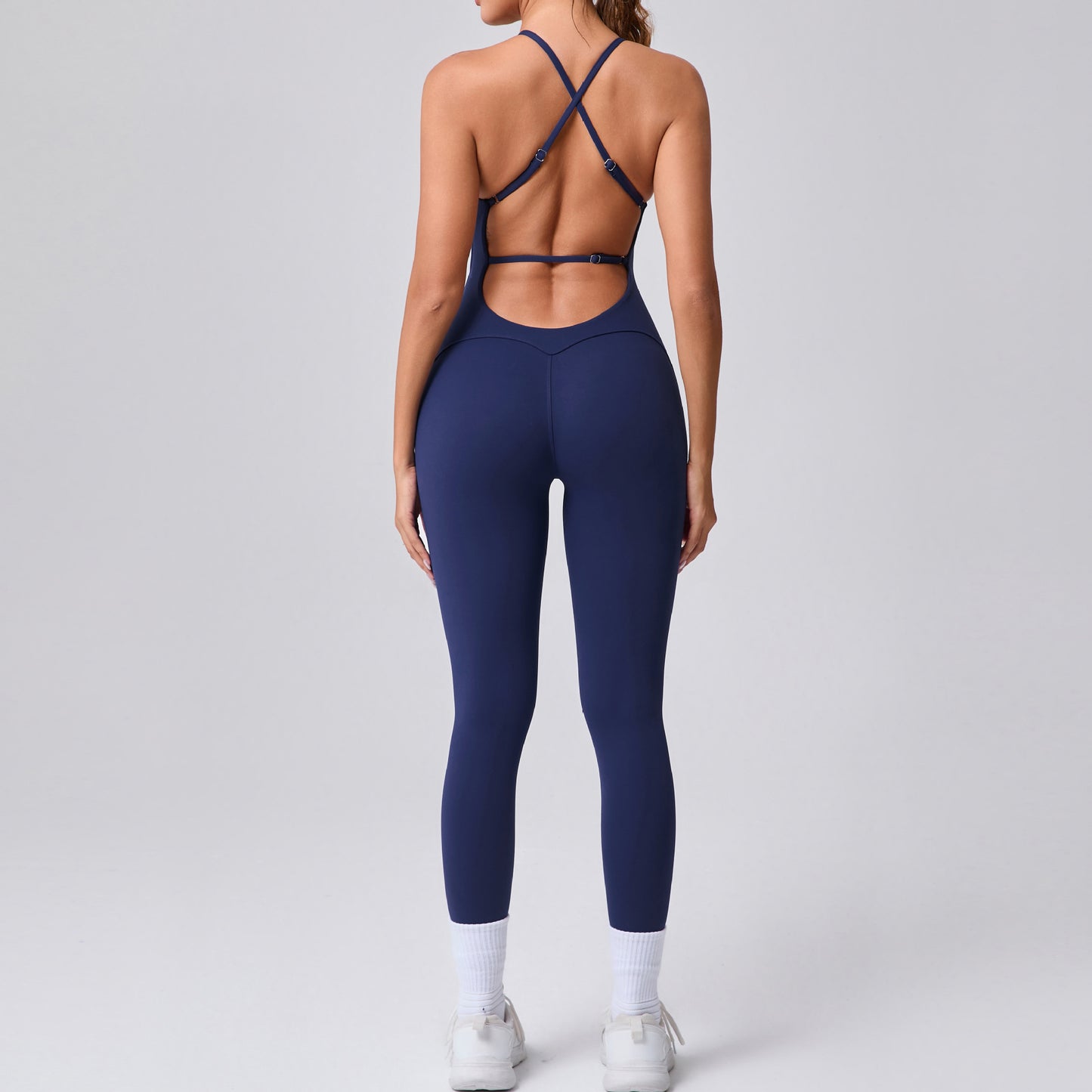 Adjustable Straps Peach Butt Lifting Sports Jumpsuit Body Shaping Workout and Yoga Outfit for Comfort and Support