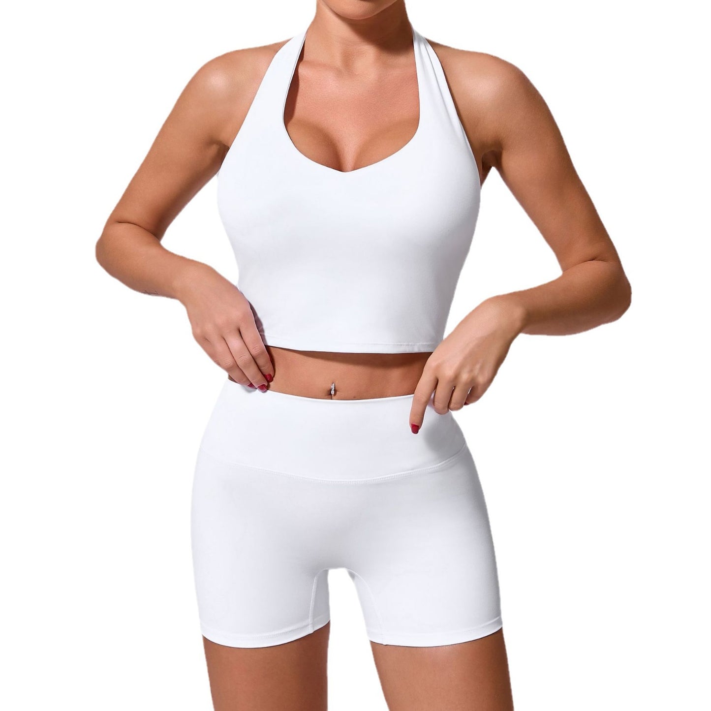 Women's High Waisted Seamless Yoga Set with Adjustable Neckline Quick Dry Breathable and Versatile Fitness Wear for Comfort and Style