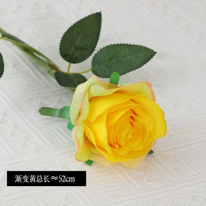 Stunning Single Silk Rose - Realistic Faux Flower for Outdoor Weddings, Valentine's Day Gifts, and Romantic Decor