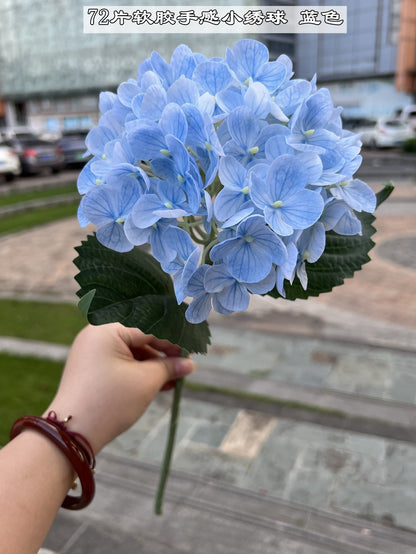 Touch Moisturizing Hydrangea - 72 Soft Rubber Hydrangea Blooms for Elegant Weddings and Stunning Home Decor