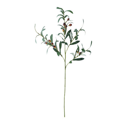 Lifelike Green Olive Branch with Berries – Perfect for Weddings, Home Decor, Photography Props, and Floral Arrangements