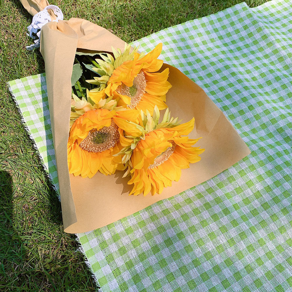 Vibrant Sunflower Faux Flower Bouquet - Perfect for Picnics, Photography Props, and Travel Decor