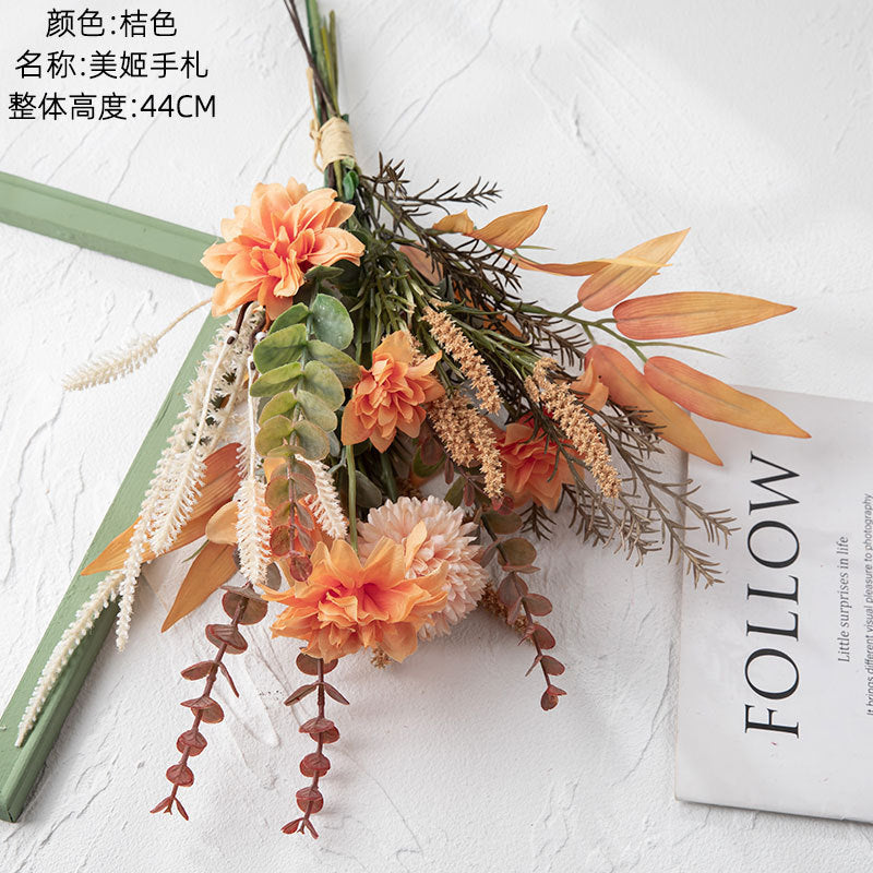 Elegant Faux Flower Bouquet and Wall Décor for Home and Wedding Design - Stunning Handmade Floral Arrangement CF01236