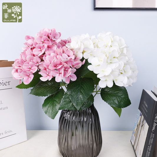 3D Printed Hydrangea Bouquet with Leaves - Realistic Faux Floral Decoration for Elegant Wedding Decor and Event Styling