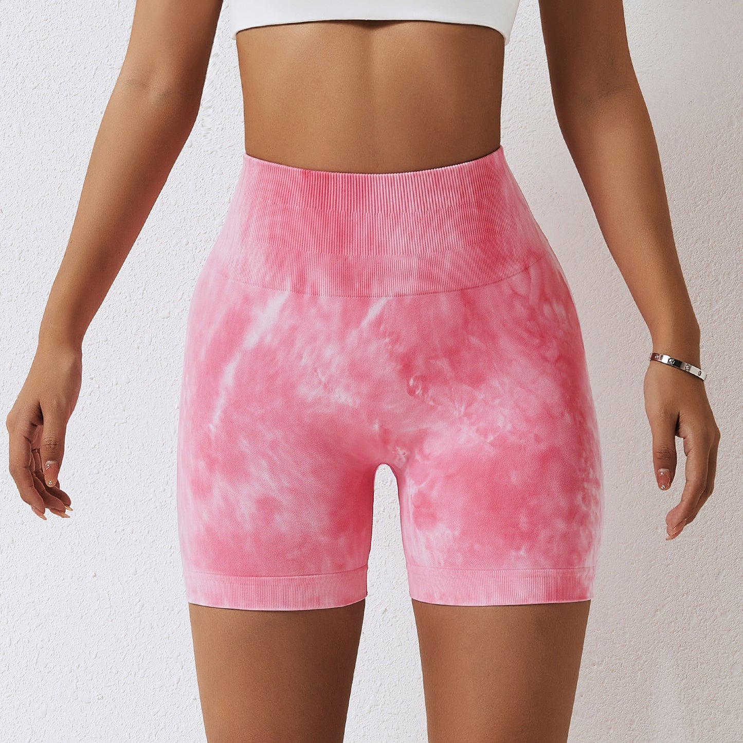 High Waisted Tie Dye Seamless Yoga Shorts for Women Sculpting Comfortable and Stretchy for Performance