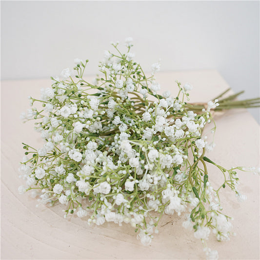 Charming Freshness: Delicate Starry Sky Bouquet - Realistic Artificial Flowers in Stylish Vase for Home Décor, Table Centerpiece, and Bridal Bouquet for Weddings