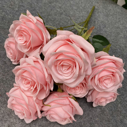 Stunning Realistic Multi-Head Artificial Rose Bouquet for Wedding Decorations, Photography Props, and Event Decor - Perfect for Bridal Arrangements