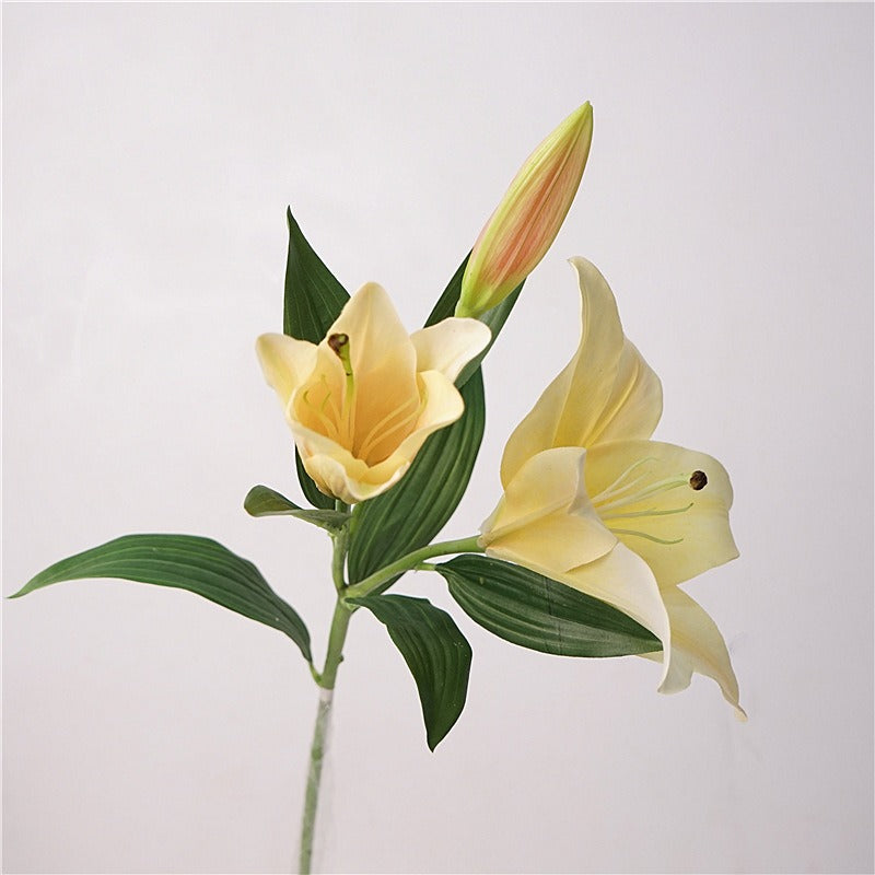 Luxurious Hand-feel Moisture-retaining Large Lily Faux Flower Arrangement – Perfect for Home Decor, Bouquets, Window Display, Event Styling, and Wedding Floral Art