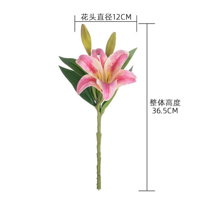 Realistic Faux Lily Flowers - Elegant Green Plant Décor for Weddings - CL09006