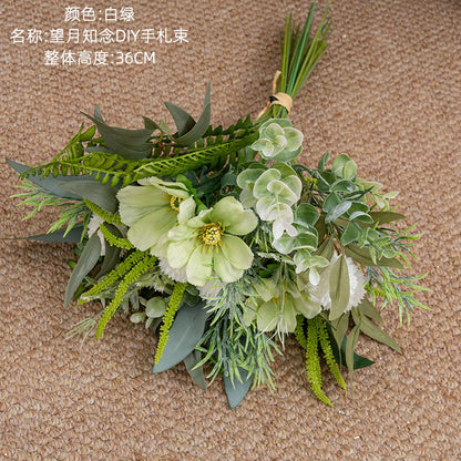 Chinen Mochizuki DIY Bouquet with Realistic Artificial Flowers for Wedding Ceremonies – Elegant Wall Decor and Handheld Bridal Arrangements – Model CF02015