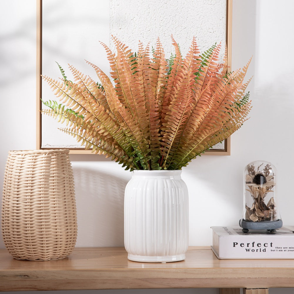 Realistic Touch Faux Flowers & Persian Grass Leaves for Miniature Gardens – Stunning Indoor Plant Wall Décor (MW26634)