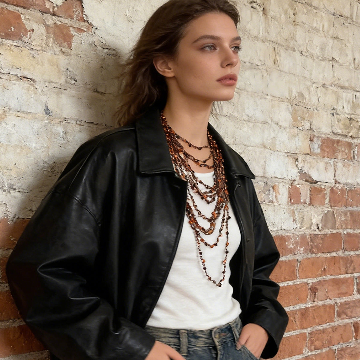 Bohemian Vintage Multi-Layered Handmade Woven Beaded Necklace - Perfect for Vacation & Casual Wear
