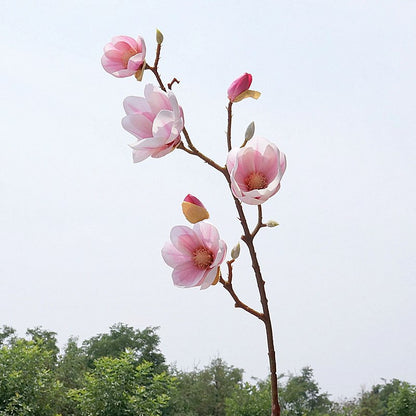 5-Piece Lifelike Magnolia Floral Arrangement - Stunning Faux Flowers for Home Decor, Weddings, and Event Styling