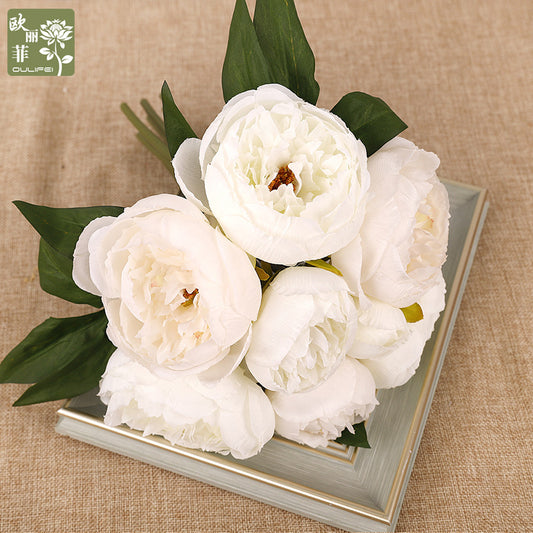 Realistic Luoyang Peony Artificial Flower Bouquet - Beautiful Faux Peonies for Home Decor, Wedding Celebrations, and Photography Props