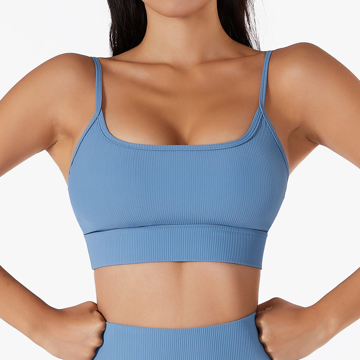 Women s Sports Bra with Ribbed Design Ideal for Yoga Running and Fitness Comfortable Supportive Activewear Top