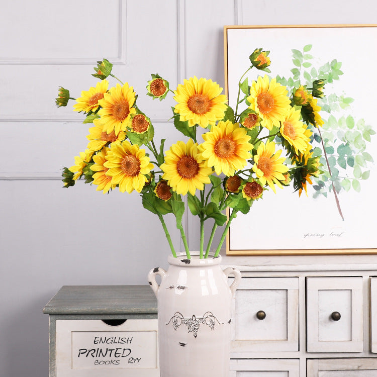 Vibrant Faux Sunflower Bouquet – Stunning Faux Floral Décor for Home and Event Styling - Perfect for Rustic and Modern Decorations