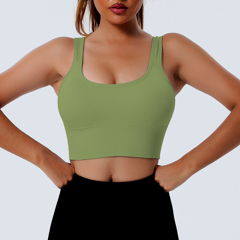 Seamless Ribbed Anti Shock Yoga Tank Top with Built in Bra Sports Bra for Women Ideal for Fitness and Active Wear