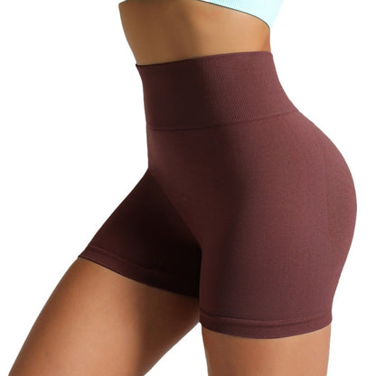 Women's High Waisted Peach Lift Seamless Knit Yoga Shorts Flattering Tight Fit Running and Fitness Shorts for Maximum Comfort and Style