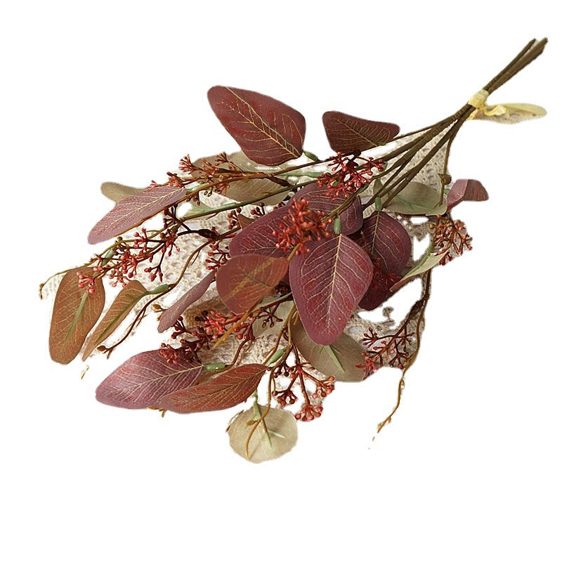 Realistic Eucalyptus Leaf Branch with Silk Print - Perfect for Home Decor, Wedding Celebrations, and Photography - Versatile and Long-Lasting Faux Floral Arrangement