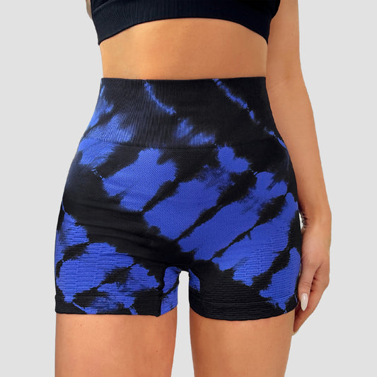 Seamless High Waist Tie Dye Yoga Shorts for Women Comfortable Butt Lifting and for Fitness Workouts