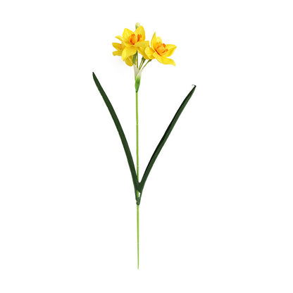 Luxurious Silk Daffodil Faux Flowers - Elegant Nordic Home Décor for Window Display and Soft Furnishings