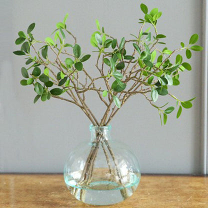 Miniature Faux Plant with Realistic Rice Bran Leaves, Money Plant Eucalyptus Leaves, Perfect for Home Decor - Lifelike Greenery for Any Space