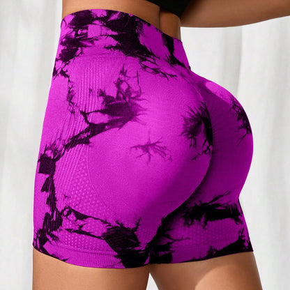 High Waisted Tie Dye Yoga Shorts for Women Ultra Stretch Fitness Bottoms for Enhanced Comfort and Lifted Curves