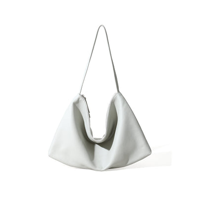 Genuine Leather Women's Underarm Bag Fashionable Large Capacity Tote for Urban Minimalist Elegance