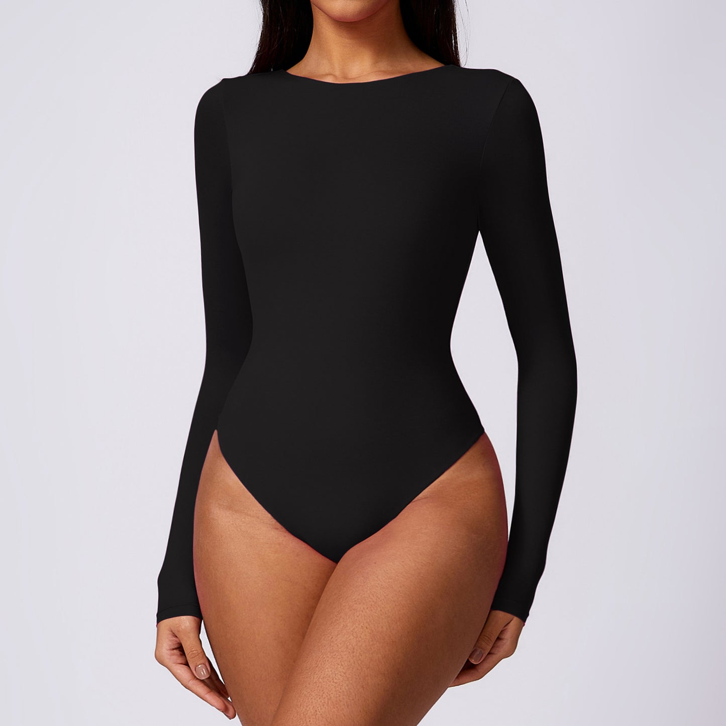 Sculpting Long Sleeve Yoga Bodysuit Shaping Triangle Jumpsuit for Comfort Support Style 8625