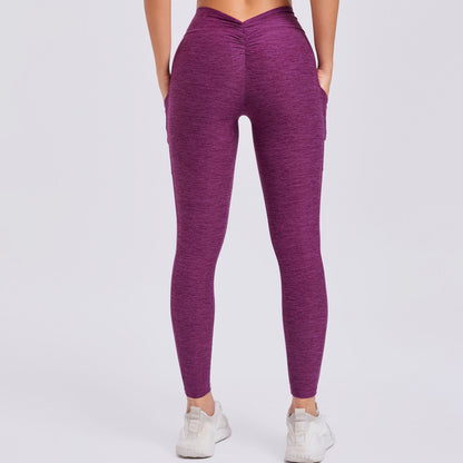 High Waisted Ruched Yoga Pants with Side Pockets for Peachy Butt Lift No Camel Toe for Fitness and Workouts