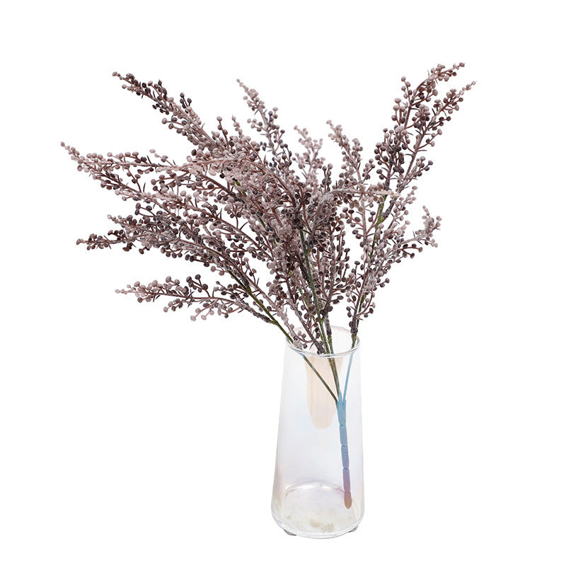 Artificial Grape Branch Decor with Luxe Faux Reed Flowers – Perfect Home & Living Room Accent for Elegant Interior Design