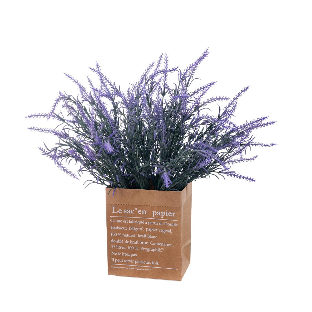 Elegant 15-Branch Faux Lavender Flowers - Realistic Greenery for Home Décor - Perfect for INS Aesthetic - CL16107