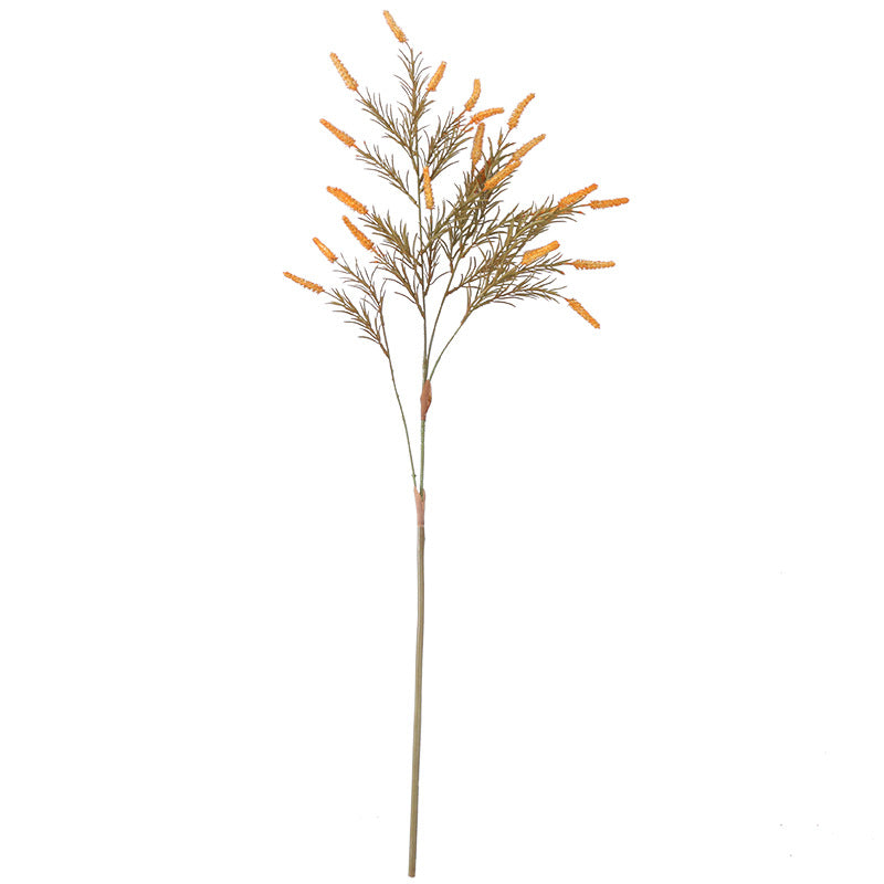 Autumn-Inspired Sage Green Faux Floral Decoration - Single Stem Plastic Pseudo-Basket Grass for Nordic Home Decor and Rustic Wedding Accents