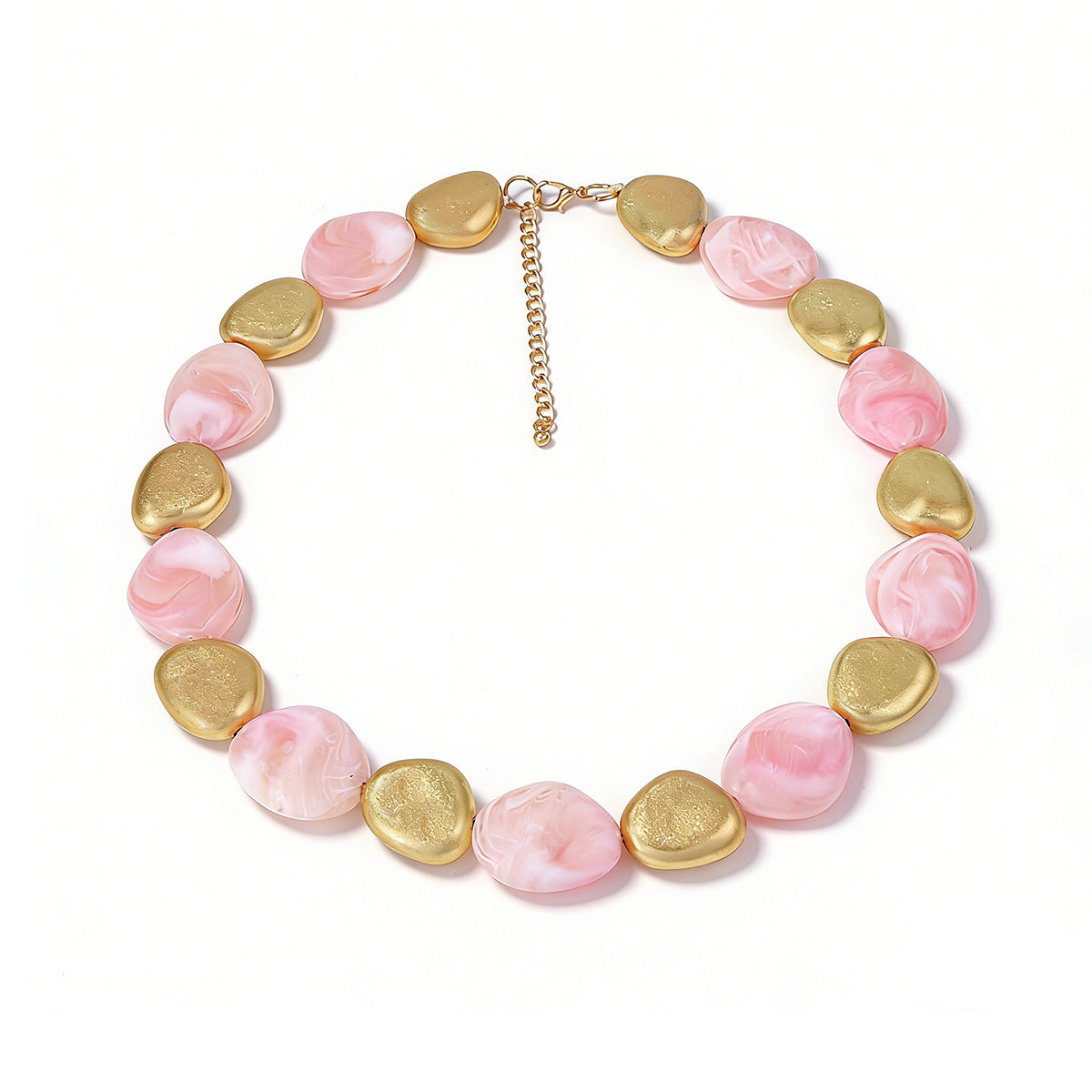 Elegant Minimalist Baroque-Inspired Irregular Geometric Beaded Necklace - Perfect for Everyday Wear and Versatile Styling