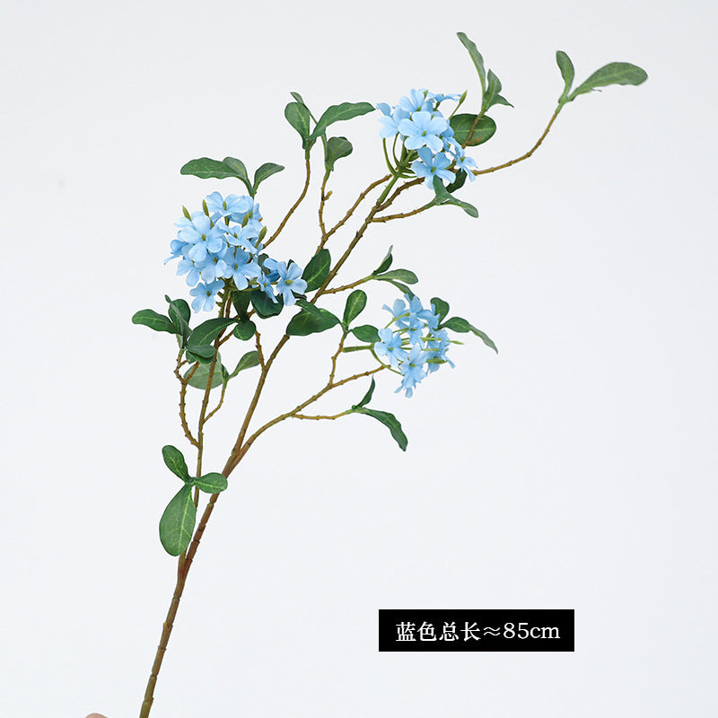 Elegant Blue Snowflower Artificial Stem –  Faux Hydrangea Decor for Home and Hotel Living Rooms, Stunning Decorative Accent Piece