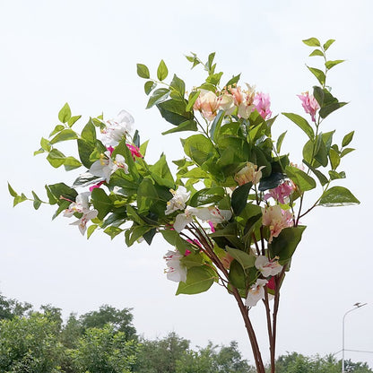 Vibrant Faux Bougainvillea Triple-Branch Floral Arrangement for Home, Weddings, Hotels, and Photography Studios - Stunning Wall and Aisle Décor