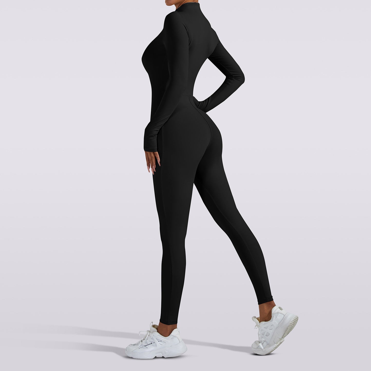 High Performance Long Sleeve Zip Up Yoga Jumpsuit with Supportive Fit for Intense Workouts and Athleisure