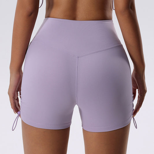 Summer Peach Butt Lifting Fitness Shorts for Women High Elasticity Yoga Shorts with Three Quarter Length for Comfort and Style