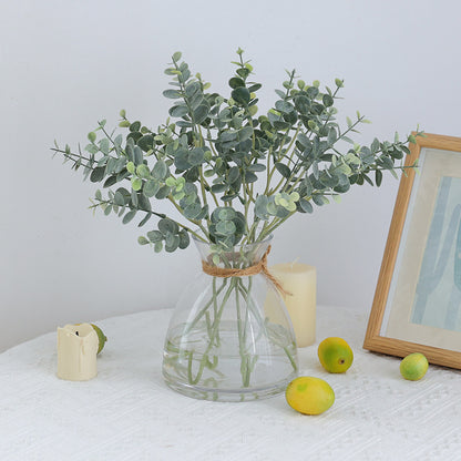 Realistic Eucalyptus Leaf Artificial Flower Bouquet with Money Plant Leaves - Perfect for Table and Office Decor, Lush Greenery for Every Space