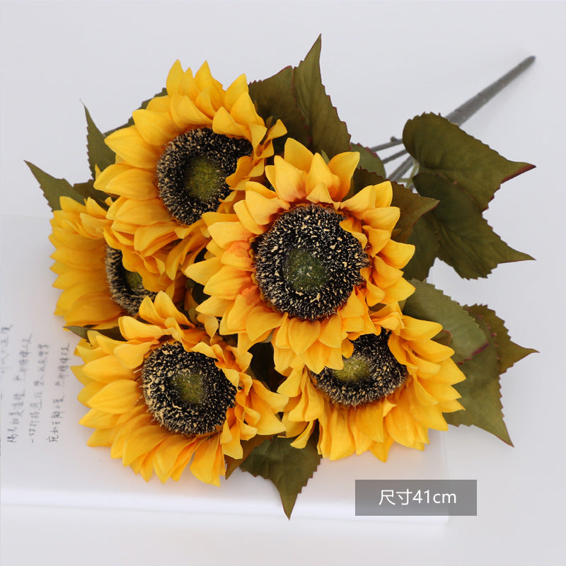 Stunning Realistic Sunflower Stem -  Faux Sunflower Bouquet for Home Décor – Brighten Up Your Space with Lifelong Natural Beauty!