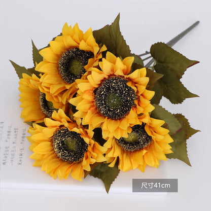 Stunning Realistic Sunflower Stem -  Faux Sunflower Bouquet for Home Décor – Brighten Up Your Space with Lifelong Natural Beauty!