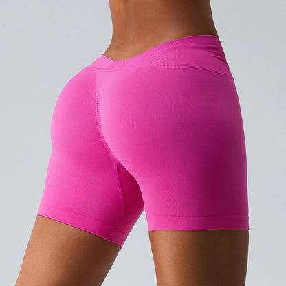 Seamless Women's V Waist Yoga Shorts Peach Lift Designs for a Sculpted Look for Workout and Casual Wear