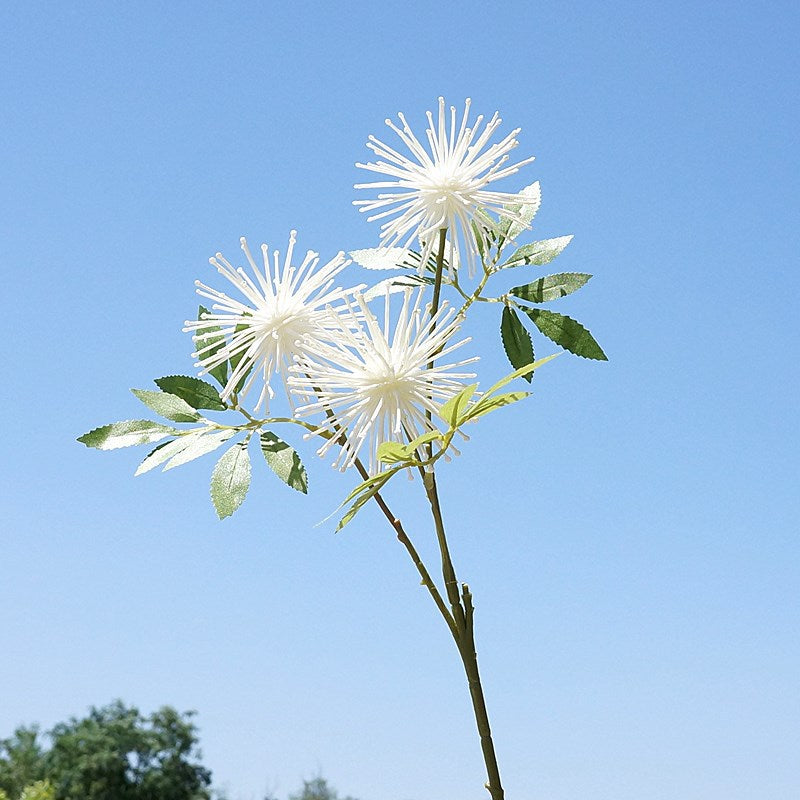 Realistic 3-Head Mimosa Flowers - Beautiful Faux Floral Arrangements for Home Decor, Wedding Celebrations, and Model Room Decorations