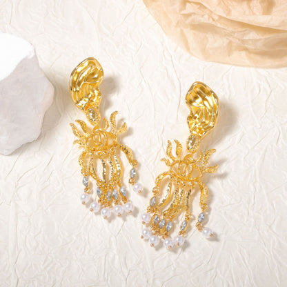 Unique Vintage-Inspired Statement Long Tassel Earrings with Asymmetrical Design – High-End Fashion Accessory for Individual Style