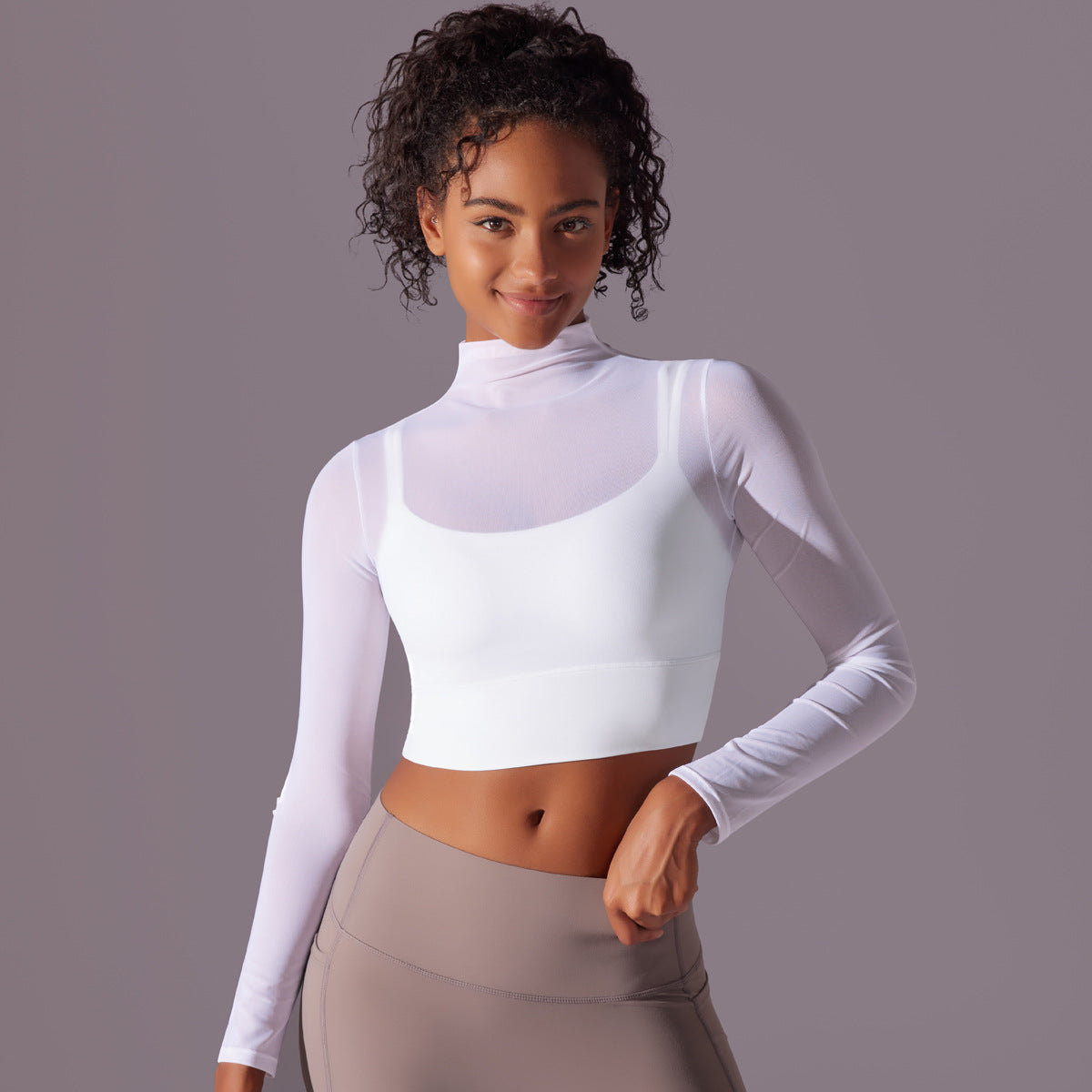 Women s Long Sleeve Yoga Top with Built in Bra and Quick Dry Mesh for Running and Fitness