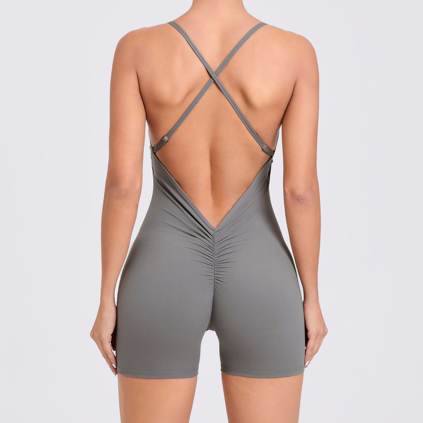 Quick Dry Sports Bodysuit with Racerback Design Ideal for Running Fitness and Yoga Women's Compression Jumpsuit 43014